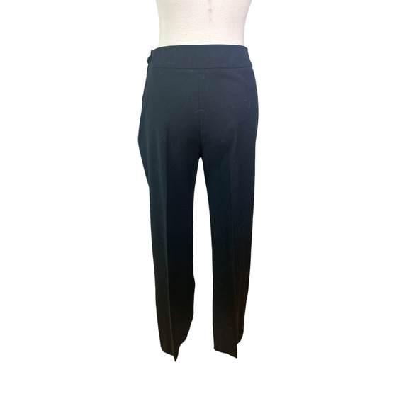 Burberry London Black Wool Side Button Womens Trousers Size 8 Wider Leg - Picture 3 of 6